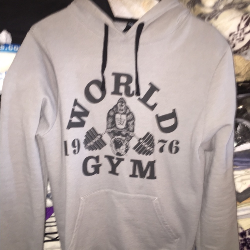 World gym hoodie grey medium